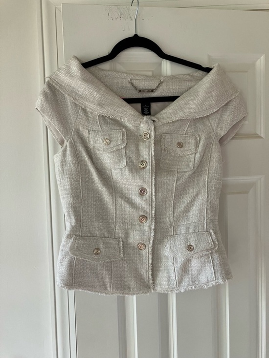 White House Black Market Jackets & Blazers - White House Black Market Tweed Cap Sleeved  Lined Jacket Size 6